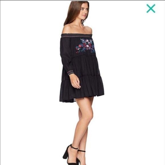 Free People Black Floral Embroidered Dress NWT! - Picture 11 of 15